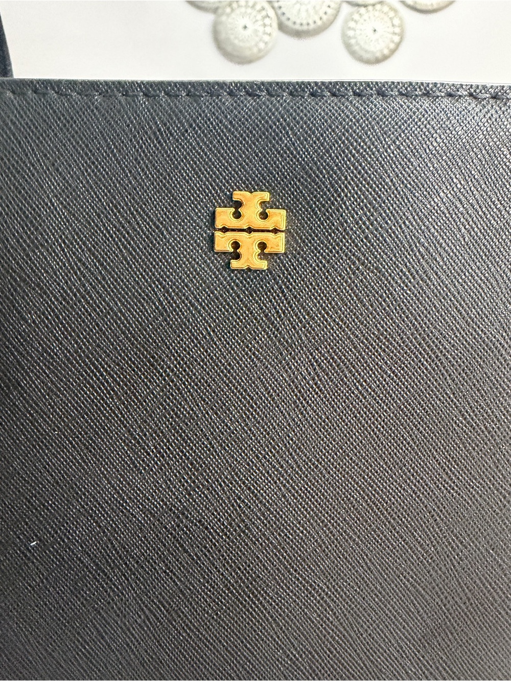 Tory Burch Black Shoulder Bag with Gold Logo
